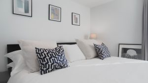 Full White Bedding Set. Interior And Hotel Style bed sheets