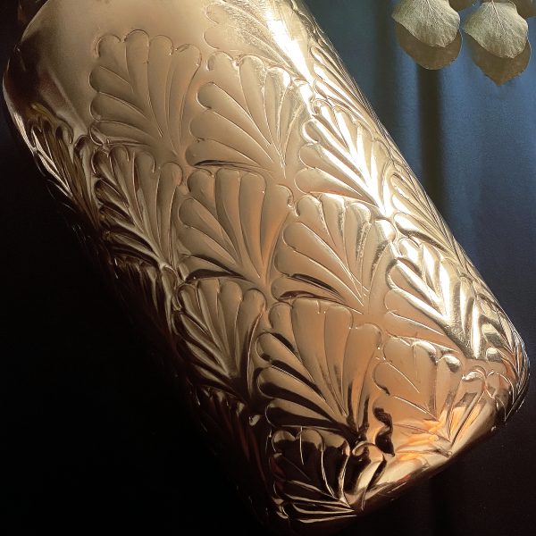gold Art deco shell flower pot vase, gold flower pot, gold flower vase